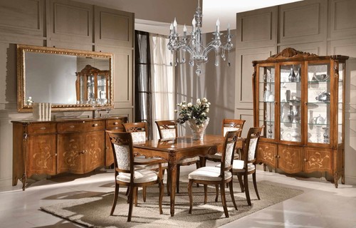 Sala pranzo legno noce - in,