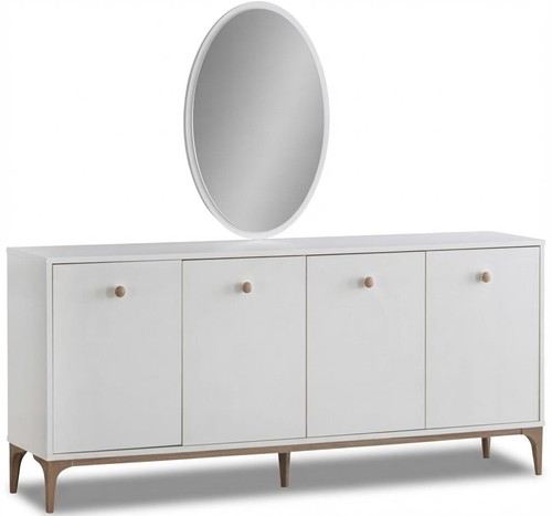 Credenza bianca specchio - , sala